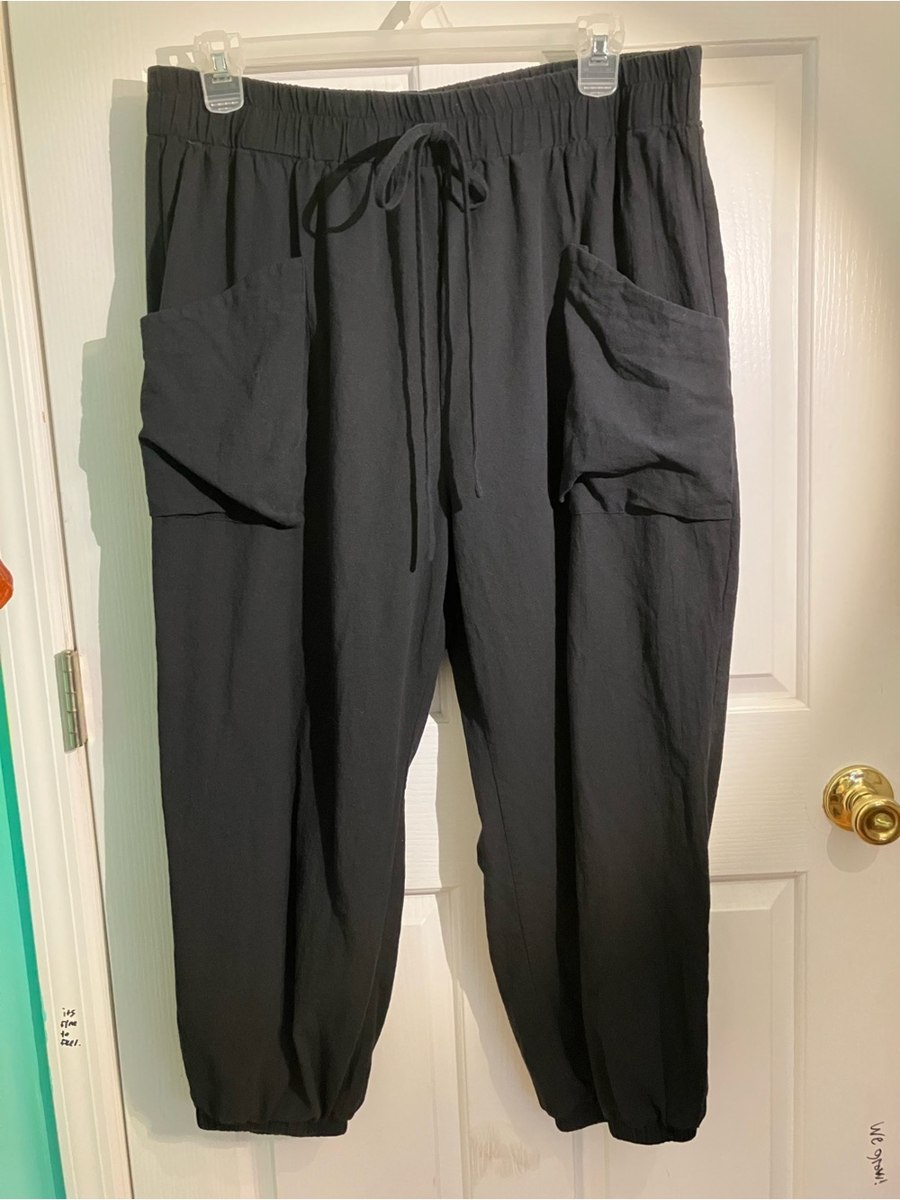 SHEIN Black Drawstring Elastic Cuff Jogger Pants